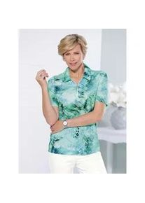 Classic Dog Poloshirt CLASSIC "Shirt", Damen, Gr. 42, blau (mint, jeansblau, bedruckt), 95% Viskose, 5% Elasthan, gemustert, mehrfarbig, Shirts