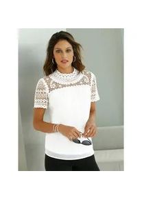 Spitzenbluse Lady, Damen, Gr. 44, wei&szlig;, 100% Polyester, Shirt-Qualit&auml;t:100% Polyester, unifarben, Blusen Spitzenbluse