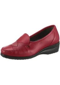 Classic Dog Mokassin CLASSIC, Damen, Gr. 37, rot (bordeaux), Glattleder, Basic, Schuhe Mokassin