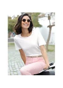 Rundhalsshirt Casual Looks "Shirt", Damen, Gr. 54, wei&szlig;, 100% Baumwolle, unifarben, Rundhals, Shirts Rundhalsshirt