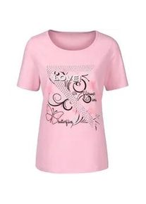 T-Shirt Classic Basics "Shirt", Damen, Gr. 56, rosa (ros&eacute;), 100% Baumwolle, bedruckt, gemustert, mehrfarbig, Rundhals, Shirts T-Shirt