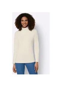 Rollkragenshirt Casual Looks "Rollkragen-Shirt", Damen, Gr. 40, beige (champagner), 95% Baumwolle, 5% Elasthan, unifarben, Shirts