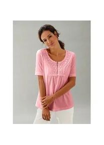 Kurzarmshirt Inspirationen "Kurzarm-Shirt", Damen, Gr. 54, rosa (rosenquarz), 50% Baumwolle, 50% Modal, unifarben, Rundhals, Shirts
