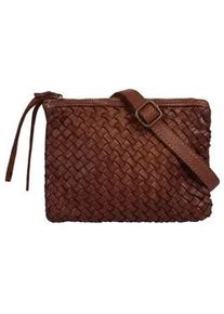 Umh&auml;ngetasche Samantha Look, Damen, Gr. B/H/T: 21cm x 16cm x 2cm onesize, braun (cognac), Leder, vintage, Taschen Umh&auml;ngetasche, echt Leder, Made in Italy