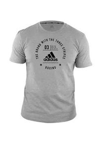 T-Shirt Adidas PERFORMANCE "Community T-Shirt &ldquo;Boxing&rdquo;" Gr. S, grau (grau, schwarz), Shirts, Damen, S, Obermaterial: 100% Baumwolle, T-Shirt