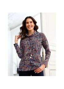 Rollkragenshirt Inspirationen "Shirt", Damen, Gr. 42, bunt (marine, terra, bedruckt), 50% Baumwolle, 50% Modal, bedruckt, gebl&uuml;mt, gemustert, mehrfarbig, Shirts