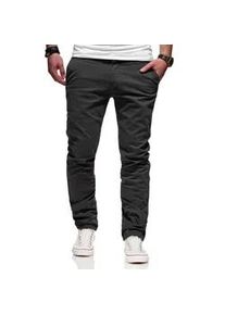 Chinohose behype "Heritage", Herren, Gr. 31, L&auml;nge 32, grau (dunkelgrau), 98% Baumwolle, 2% Elasthan, Hosen Chinohose, im Slim -Fit-Schnitt