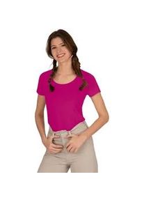 T-Shirt TRIGEMA "TRIGEMA Rundhalsshirt aus Viskose", Damen, Gr. 3XL, pink (magenta), Single Jersey, 94% Viskose, 6% Elastan, Basic, lang, ohne Ausschnitt, Shirts T-Shirt