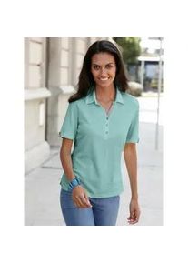 Poloshirt Casual Looks "Poloshirt", Damen, Gr. 52, blau (aqua), 50% Baumwolle, 50% Modal, unifarben, ohne Ausschnitt, Shirts