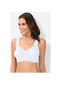 Miss Mary Of Sweden Entlastungs-BH MISS MARY, Damen, Gr. 100, Cup D, wei&szlig;, 83% Baumwolle, 10% Elasthan, 7% Polyamid, BHs BH Entlastungs-BH B&uuml;gelloser-BH