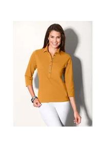 Poloshirt Casual Looks "Poloshirt", Damen, Gr. 52, gelb (maisgelb), 50% Baumwolle, 50% Modal, unifarben, ohne Ausschnitt, Shirts