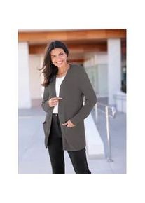 Strickjacke Classic Basics, Damen, Gr. 44, grau (anthrazit), 80% Viskose, 20% Polyamid, unifarben, Strickjacken Strickjacke