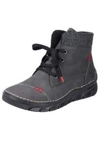 Winterboots Rieker, Damen, Gr. 38, grau, Lederimitat, Textil, Schuhe Winterboots, Schn&uuml;rboots, Stiefelette, Casual-Boots mit softem Schaftrand