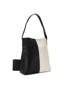 Shopper Vivance "Schultertasche", Damen, Gr. B/H/T: 30cm x 35cm x 14cm, schwarz-wei&szlig; (schwarz, wei&szlig;), Lederimitat, mehrfarbig, Taschen Shopper, mit kleiner Innentasche, Handtasche, Einkaufstasche, Damentasche VEGAN