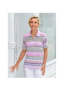 Poloshirt Casual Looks "Shirt", Damen, Gr. 50, pink (fuchsia, geringelt), 50% Baumwolle, 50% Modal, gemustert, mehrfarbig, Shirts
