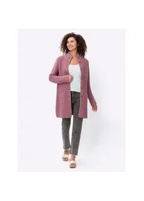 Longstrickjacke Heine, Damen, Gr. 46, rosa (altrosa), 85% Polyacryl, 15% Wolle, unifarben, Strickjacken Longstrickjacke