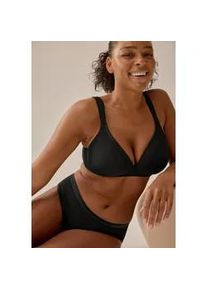 B&uuml;gelloser BH Naturana "The Wednesday", Damen, Gr. 85, Cup C, schwarz, Obermaterial: 89% Polyamid, 11% Elasthan. Futter: 100% Polyester. Spitze: 64% Polyamid, 36% Elasthan, leicht gl&auml;nzend, unifarben, sehr bequem, BHs, mit Schale, Glanzband, breite Tr&auml;ger, weich, bequem, ohne B&uuml;gel