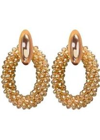 Paar Ohrstecker FILIPPA FIRENZE "Cocktail @ Ciprian", Damen, beige (goldfarben, beige), Ohrringe, mit funkelnden Kristallen