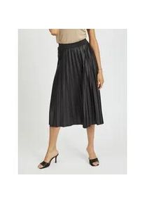 Plisseerock Vila "VINITBAN SKIRT - NOOS", Damen, Gr. XXL (44), schwarz, Web, Obermaterial: 96% Polyester, 4% Elasthan, unifarben, regular fit knieumspielend, R&ouml;cke