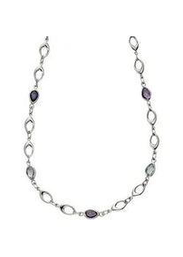 Diamonds by Ellen K. Collierkettchen "Gold 375 Blautopas (beh.) + Amethyst", wei&szlig;, FASCINATION BY ELLEN K., Halsketten, Damen, 43cm, Gold, L: 43 B: 5mm, gl&auml;nzend, B:5mm