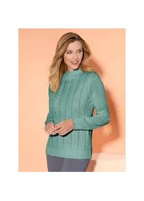 Stehkragenpullover Classic Basics "Pullover", Damen, Gr. 40, gr&uuml;n (salbei), 100% Polyacryl, unifarben, Pullover Stehkragenpullover