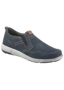 Slipper Josef Seibel "Enrico 04", Herren, Gr. 46, blau (navy), Nubukleder, Schuhe Slipper, Komfortschuh, Schlupfschuh mit dezenten Kontrastdetails