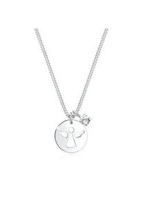 Collierkettchen Elli "Engel Wei&szlig; 925 Sterling Silber, mit Kristallen von Swarovski" Gr. 45, silber, Halsketten, Damen, 45,mit Steinen, Silber 925 (Sterlingsilber), L: 45