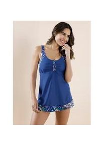 Tankini-Top, Damen, Gr. 40, Cup B, blau (royalblau), Elasthan, Polyamid, Bikini-Oberteile