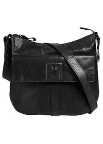 SPIKES & SPARROW Umh&auml;ngetasche SPIKES & SPARROW, Damen, Gr. B/H/T: 27cm x 24cm x 9cm onesize, schwarz, Leder, leicht gl&auml;nzend, unifarben, Taschen Umh&auml;ngetasche, echt Leder