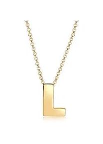Kette mit Anh&auml;nger Elli "Buchstabe L Initialen 925 Sterling Silber", gold, Halsketten, Damen, 45, ohne Stein, Silber 925 (Sterlingsilber), L: 45