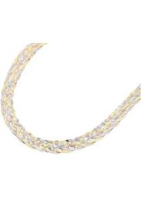 Collier Smart Jewel "Heringbonekette tricolor, Silber 925", bunt (mehrfarbig), Halsketten, Damen, 45cm, Silber 925 (Sterlingsilber), Collier