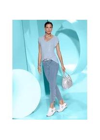 Kurzarmpullover "Pullover", Damen, Gr. 36, blau (hellblau), 90% Viskose, 10% metallisierte Fasern, unifarben, Pullover