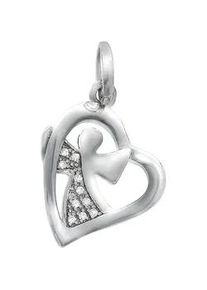 Kettenanh&auml;nger Firetti "Schmuck Geschenk Silber 925 Halsschmuck Anh&auml;nger Herz", bunt (silberfarben, wei&szlig;, wei&szlig;), Schmuckanh&auml;nger, Damen, Silber 925 (Sterlingsilber), 2 g, Kettenanh&auml;nger, mit Zirkonia (synth.)