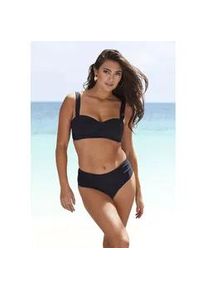 Bandeau-Bikini-Top Lascana "Comfy", Damen, Gr. 38, Cup C, schwarz, Recycling-Polyamid, unifarben, Bikini-Oberteile, mit bequemer Passform ohne B&uuml;gel