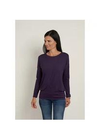 Langarmshirt Seidel Moden, Damen, Gr. 50, lila (pflaume, exklusiv bei otto), Jersey, Obermaterial: 95% Viskose, 5% Elasthan, unifarben, relaxed fit h&uuml;ftbedeckend, Rundhals, abgesteppt, Shirts Langarmshirt, mit breitem, elastischen Bund - MADE IN GERMANY