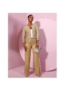 CR&Eacute;ATION L Strickjacke CREATION L, Damen, Gr. 44, beige (champagner), 55% Baumwolle, 25% Polyacryl, 20% Polyamid, unifarben, Strickjacken Strickjacke