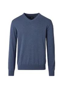 Strickpullover Casamoda "Casamoda Pullover uni", Damen, Gr. 6XL, blau (graues mittelblau), 100% Baumwolle, Pullover Strickpullover