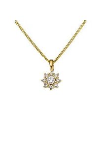 Kettenanh&auml;nger Firetti "Schmuck Geschenk Gold 333 Halsschmuck Anh&auml;nger f&uuml;r Halskette Stern", gold (gelbgoldfarben, kristallwei&szlig;, kristallwei&szlig;), Schmuckanh&auml;nger, Damen, Gelbgold 333, 0,55 g, Kettenanh&auml;nger, mit Zirkonia (synth.)