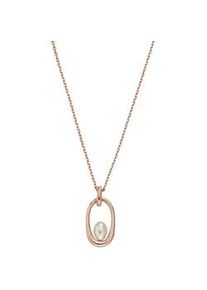 Kette mit Anh&auml;nger Skagen "Schmuck Geschenk Edelstahl AGNETE", rosa (ros&eacute;goldfarben, wei&szlig;), Halsketten, Damen, Edelstahl Perlen, L: 47,5, Edelstahl, Perlen, mit Muschelkernperle