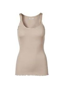 Shirttop rosemunde "Babette Silk Top", Damen, Gr. M, braun (cacao), Feinripp, Obermaterial: 70% Seide, 30% Baumwolle, unifarben, k&ouml;rpernah h&uuml;ftbedeckend, tiefer Rundhals, Tops Shirttop, ohne &Auml;rmel, Rundhalsausschnitt, basic, Seidenmix