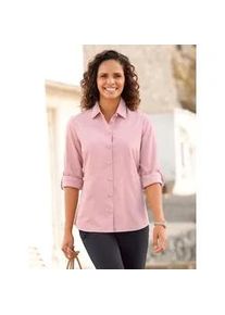 Hemdbluse Casual Looks, Damen, Gr. 42, lila (hortensie), 100% Baumwolle, unifarben, Blusen Hemdbluse