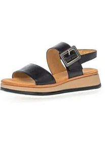 Keilsandalette Gabor "RHODOS", Damen, Gr. 35, schwarz, Kalbsleder, unifarben, Schuhe, Riemchensandale, Sommerschuh, Sandale in Weite G (=weit)
