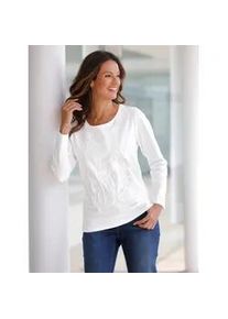 Langarmshirt Inspirationen "Shirt", Damen, Gr. 38, beige (ecru), 100% Baumwolle, unifarben, Rundhals, Shirts Langarmshirt