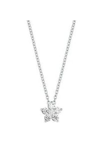 Kette mit Anh&auml;nger Amor "Bl&uuml;te", bunt (silberfarben, wei&szlig;), Halsketten, Damen, Silber 925 (Sterlingsilber), L: 45, mit Zirkonia (synth.)