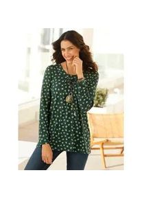Tunikashirt Inspirationen "Tunikashirt", Damen, Gr. 42, gr&uuml;n (moos, schilf, bedruckt), 95% Viskose, 5% Elasthan, bedruckt, gebl&uuml;mt, gemustert, mehrfarbig, Rundhals, Shirts