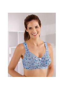 B&uuml;gelloser BH SuSa, Damen, Gr. 120, Cup F, blau (wei&szlig;, bleu, bedruckt), 48% Polyester, 39% Baumwolle, 7% Elasthan, 6% Polyamid, BHs