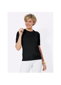 Kurzarmpullover Casual Looks "Pullover", Damen, Gr. 46, schwarz, 50% Baumwolle, 50% Polyacryl, unifarben, Pullover