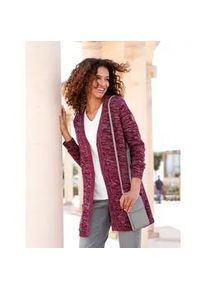 Strickjacke Casual Looks, Damen, Gr. 54, rot (bordeaux, meliert), 54% Baumwolle, 46% Polyacryl, meliert, unifarben, Strickjacken Strickjacke