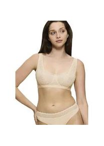 B&uuml;gel-BH Triumph "Aura Spotlight T", Damen, Gr. 75, Cup G, beige (creamy dream), Spitze, Obermaterial: 85% Polyamid, 15% Elasthan, unifarben, BHs B&uuml;gel-BH, moderne Grafikspitze, eckiger Ausschnitt