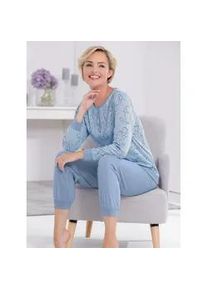 w&auml;schepur Schlafanzug W&Auml;SCHEPUR, Damen, Gr. 48/50, blau (bleu), 100% Baumwolle, Homewear-Sets Schlafanzug